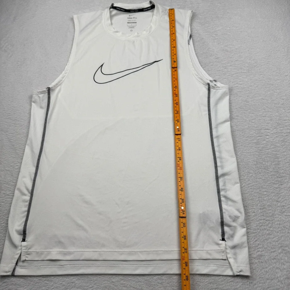 Nike Pro Dri-FIT Tank Top Mens Large White Slim Fit Sleeveless DD1977-100